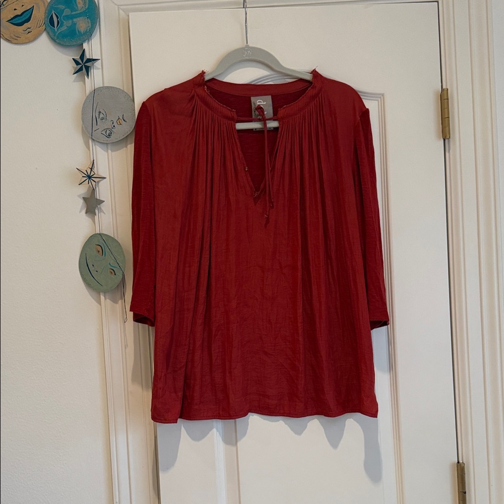 Chic Red Women's Blouse